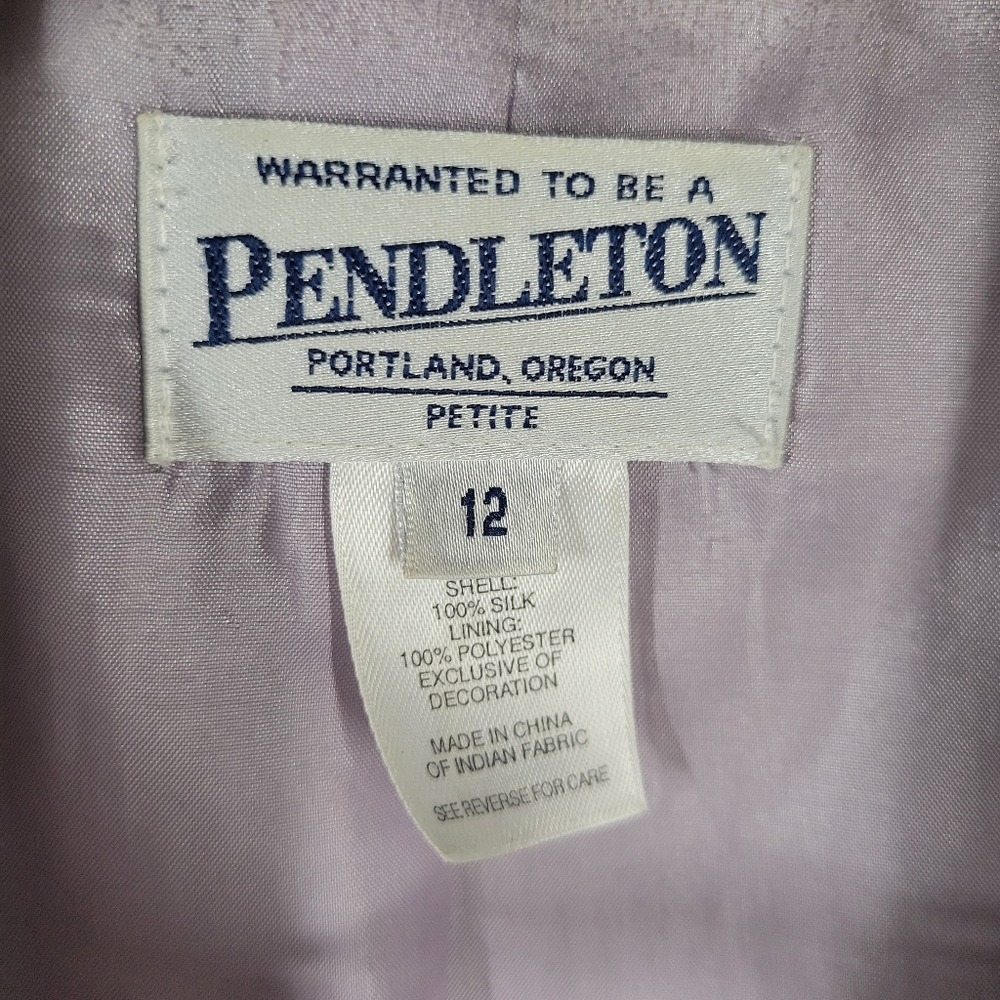 Pendleton Green Purple Tweed 2 Button Blazer Jack… - image 2